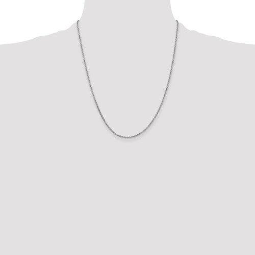 14k White Gold 1.65mm Solid Diamond Cut Cable Chain - Seattle Gold Grillz