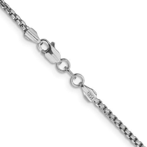 14k White Gold 1.75mm Round Box Chain - Seattle Gold Grillz