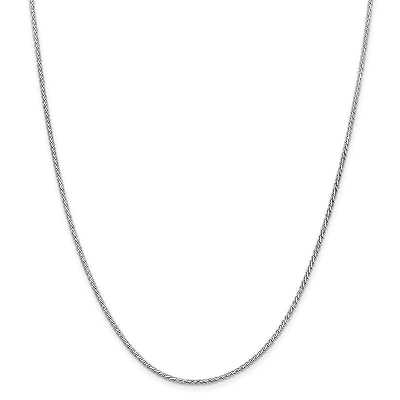 14k White Gold 1.8mm 7" Flat Wheat Bracelet - Seattle Gold Grillz