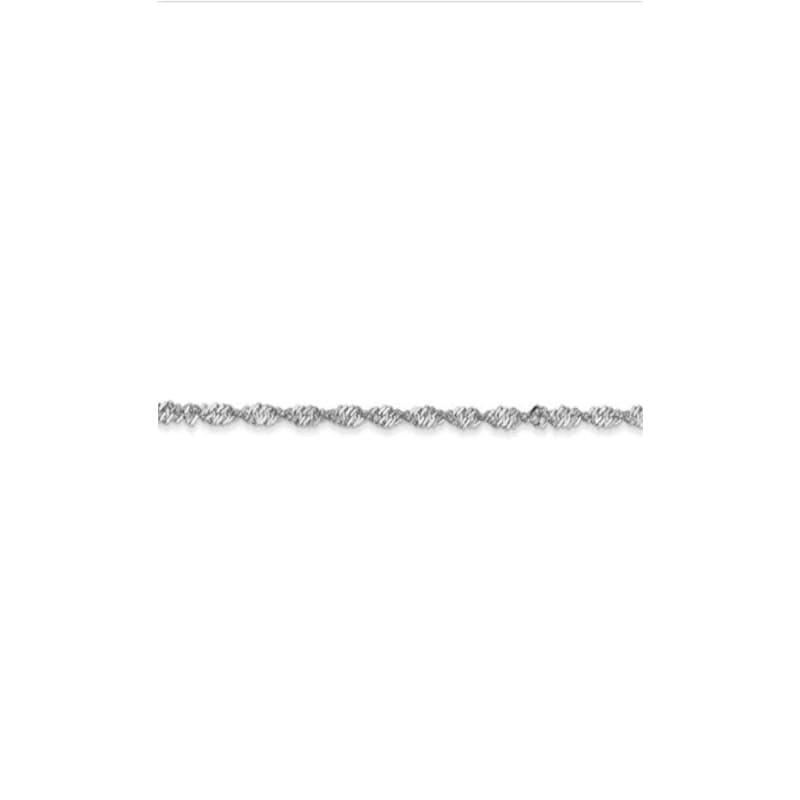 14k White Gold 1.9mm Singapore Chain Anklet - Seattle Gold Grillz