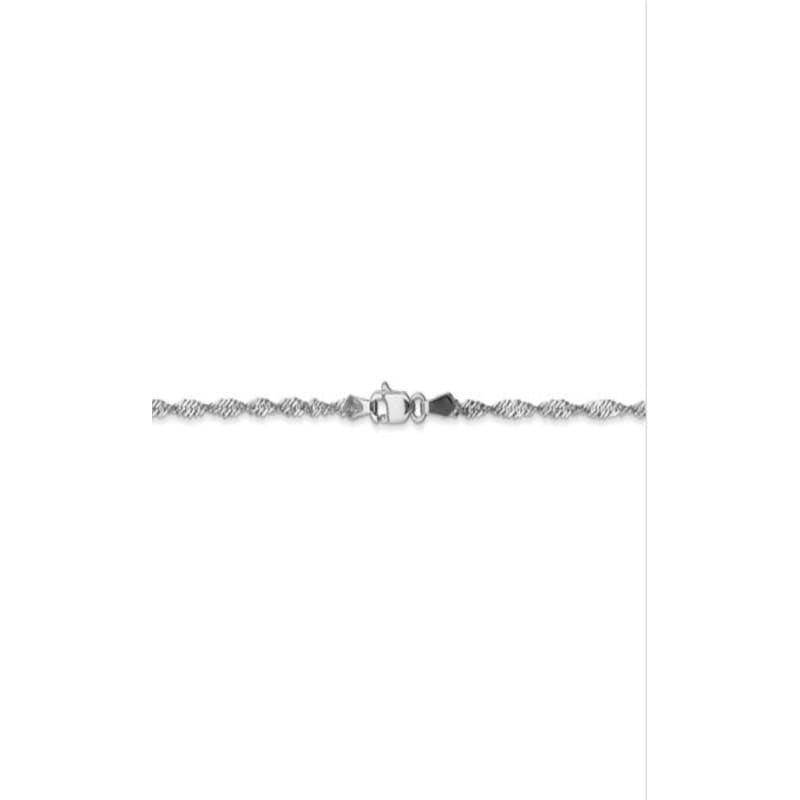 14k White Gold 1.9mm Singapore Chain Anklet - Seattle Gold Grillz