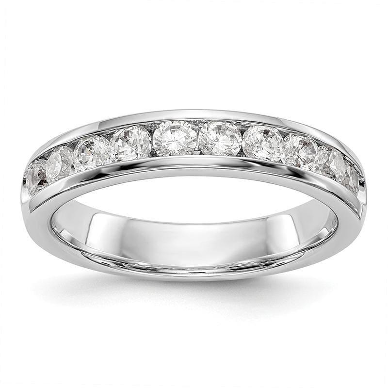 14K White Gold 10-Stone Diamond Channel Band - Seattle Gold Grillz