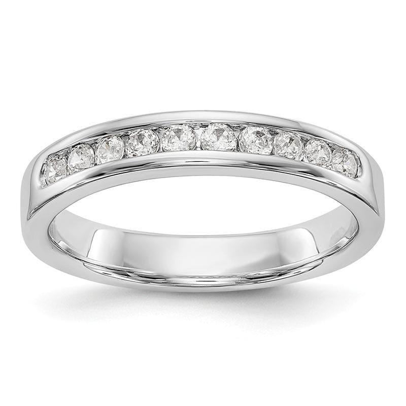 14K White Gold 10-Stone Diamond Channel Band - Seattle Gold Grillz