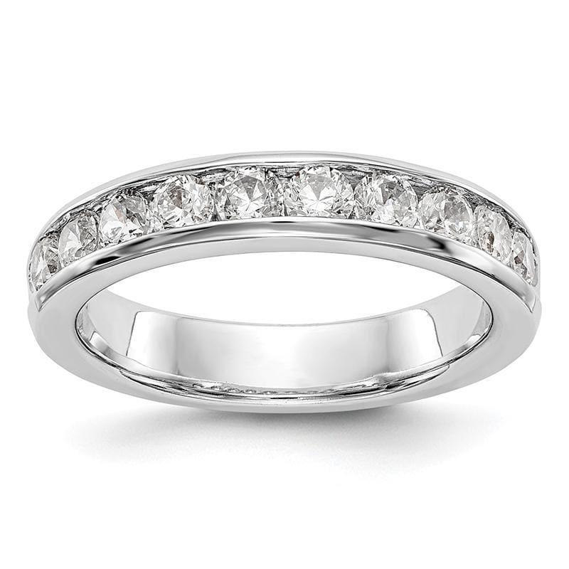 14K White Gold 10-Stone Diamond Channel Band - Seattle Gold Grillz