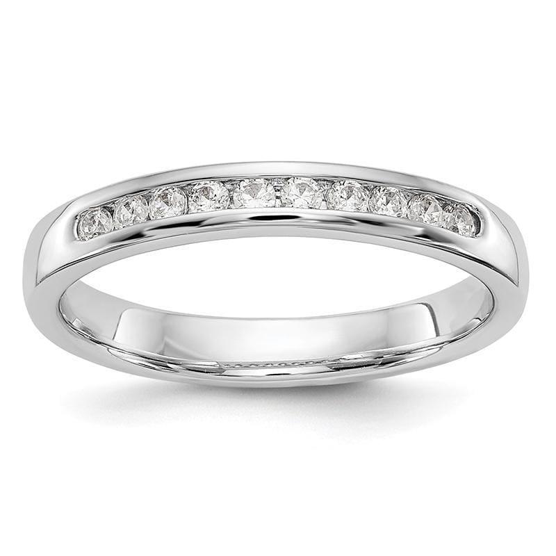 14K White Gold 10-Stone Diamond Channel Band - Seattle Gold Grillz