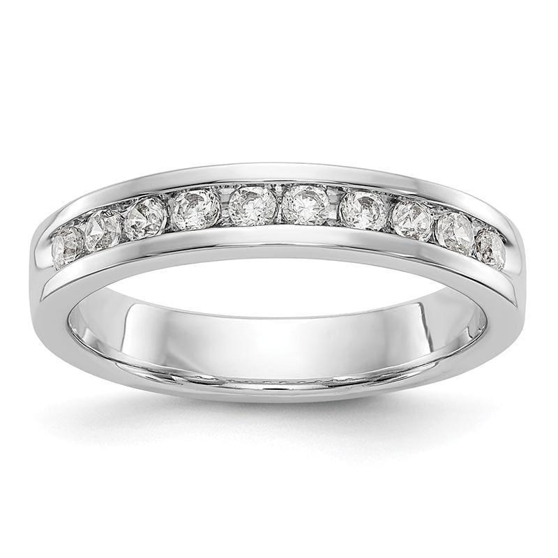 14K White Gold 10-Stone Diamond Channel Band - Seattle Gold Grillz