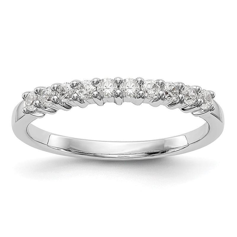 14K White Gold 10-Stone Diamond Channel Band - Seattle Gold Grillz