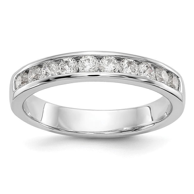 14K White Gold 10-Stone Diamond Channel Band - Seattle Gold Grillz