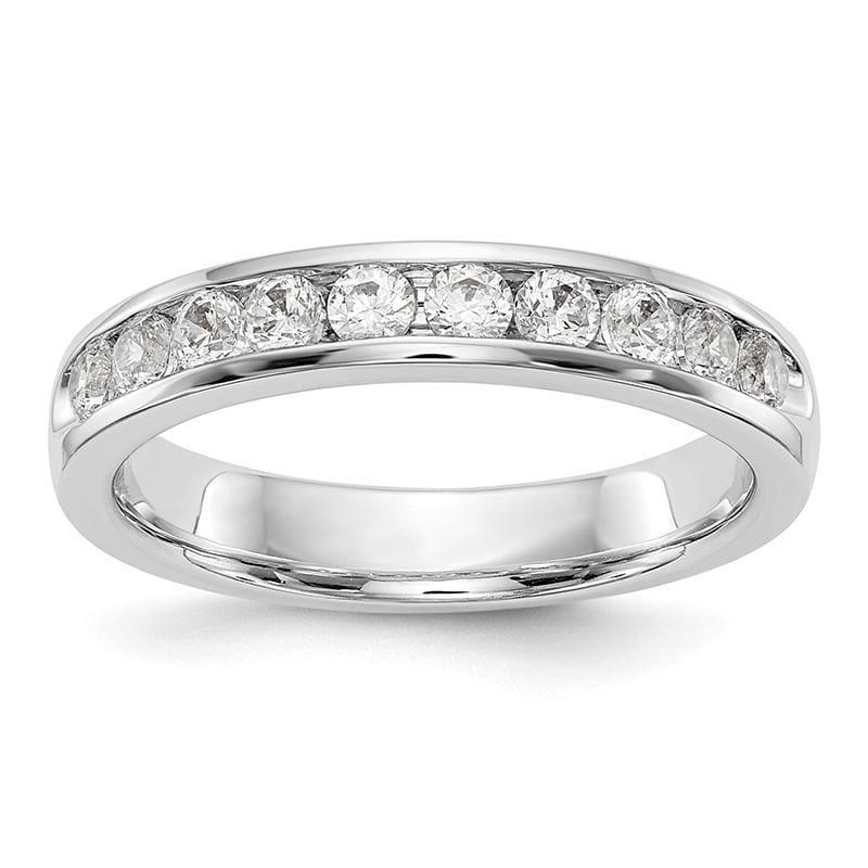 14K White Gold 10-Stone Diamond Channel Band - Seattle Gold Grillz