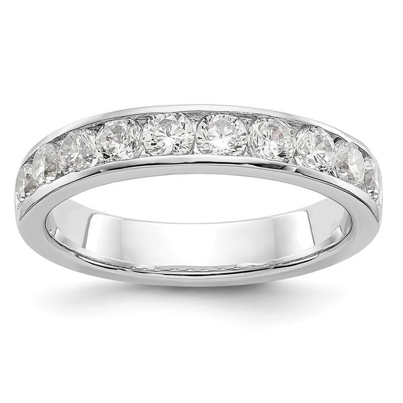 14K White Gold 10-Stone Diamond Channel Band - Seattle Gold Grillz