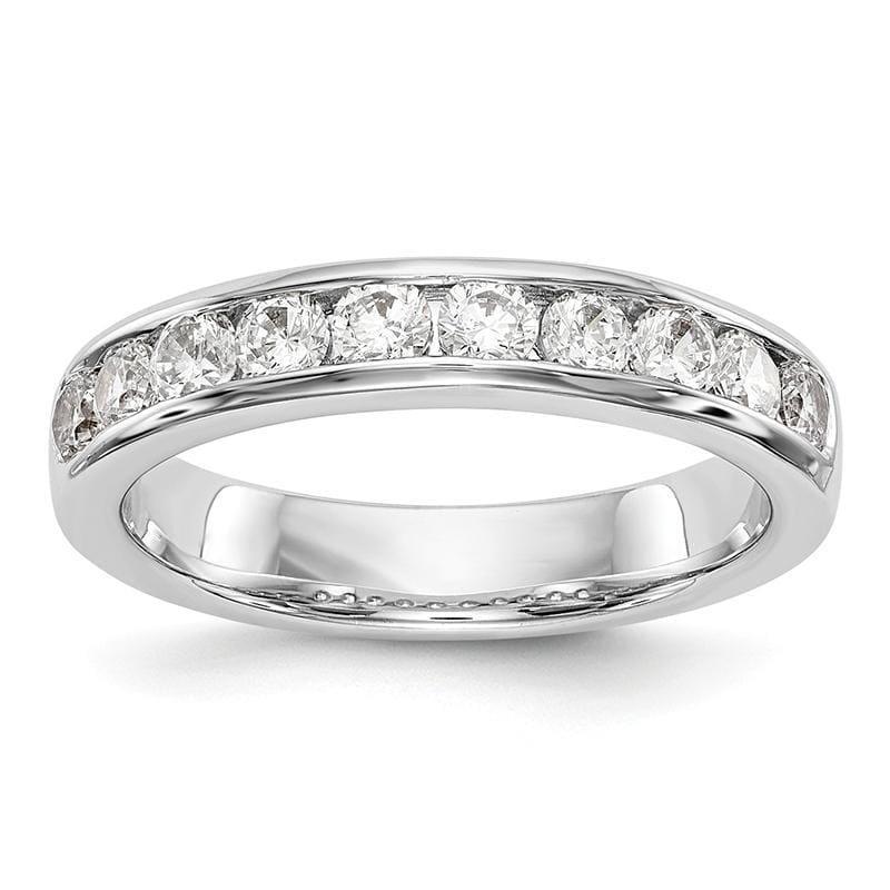 14K White Gold 10-Stone Diamond Channel Band - Seattle Gold Grillz