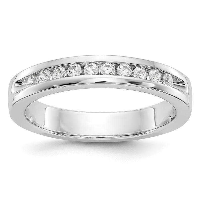 14K White Gold 10-Stone Diamond Channel Band - Seattle Gold Grillz