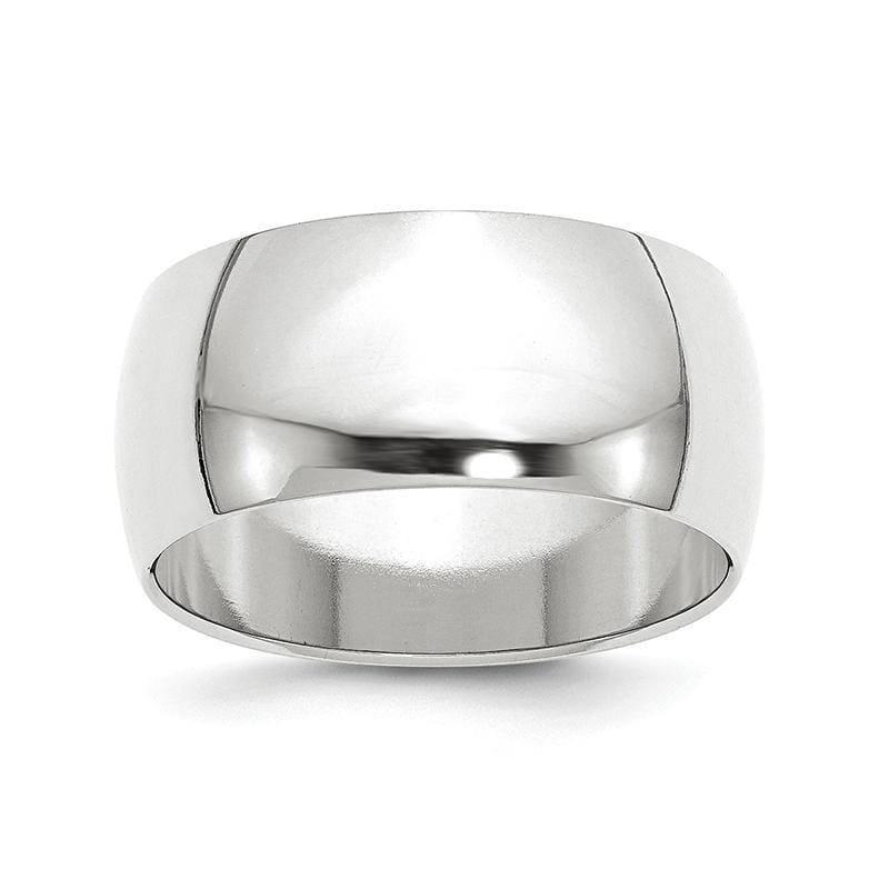 14K White Gold 10mm Half Round Band - Seattle Gold Grillz