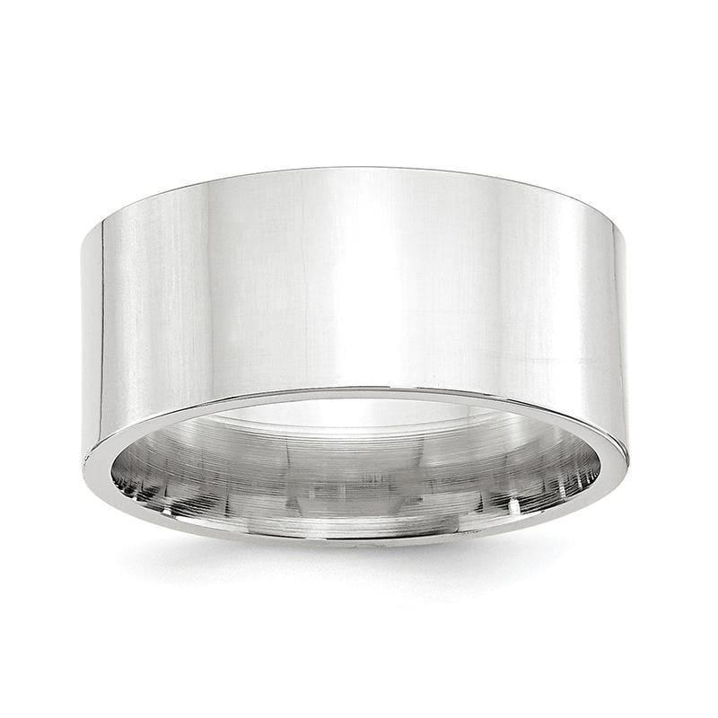 14K White Gold 10mm Standard Flat Comfort Fit Band - Seattle Gold Grillz