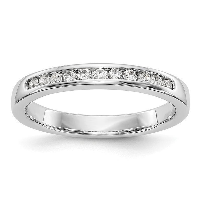 14K White Gold 11-Stone Diamond Channel Band - Seattle Gold Grillz