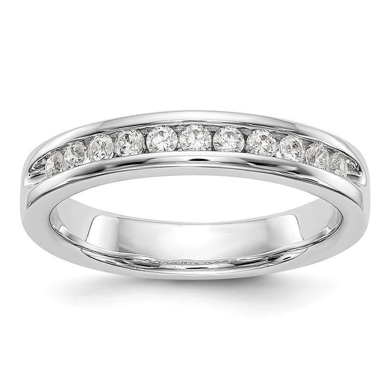 14K White Gold 11-Stone Diamond Channel Band - Seattle Gold Grillz