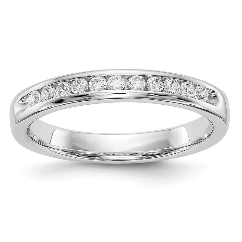 14K White Gold 11-Stone Diamond Channel Band - Seattle Gold Grillz