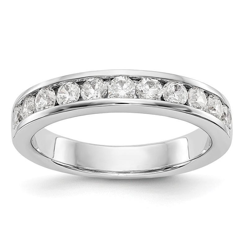 14K White Gold 11-Stone Diamond Channel Band - Seattle Gold Grillz