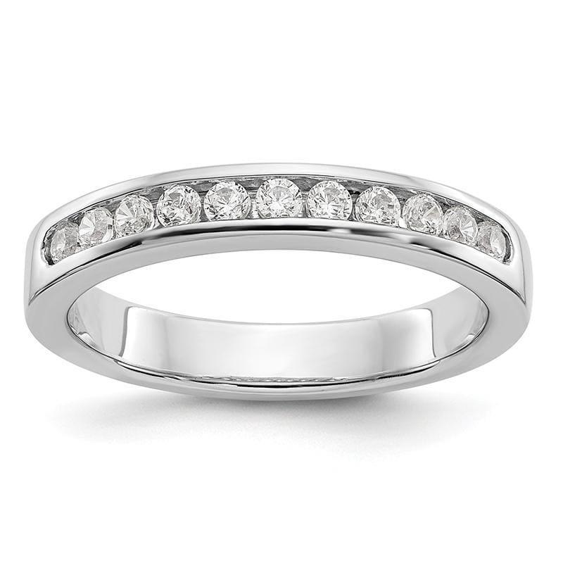 14K White Gold 11-Stone Diamond Channel Band - Seattle Gold Grillz