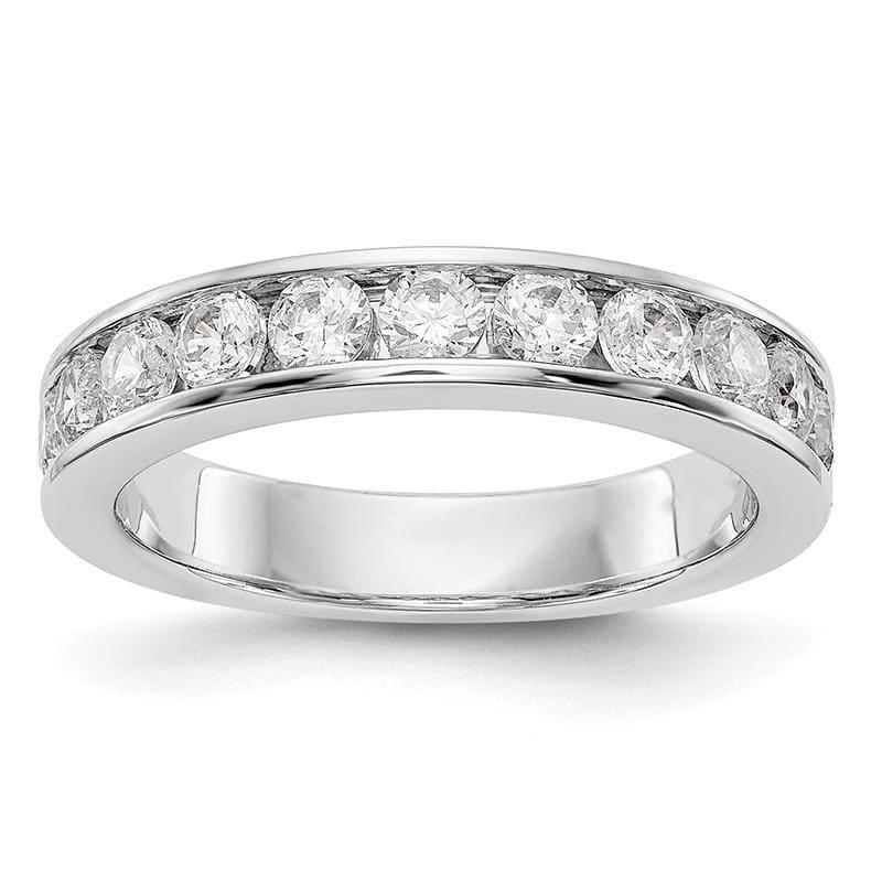 14K White Gold 11-Stone Diamond Channel Band - Seattle Gold Grillz