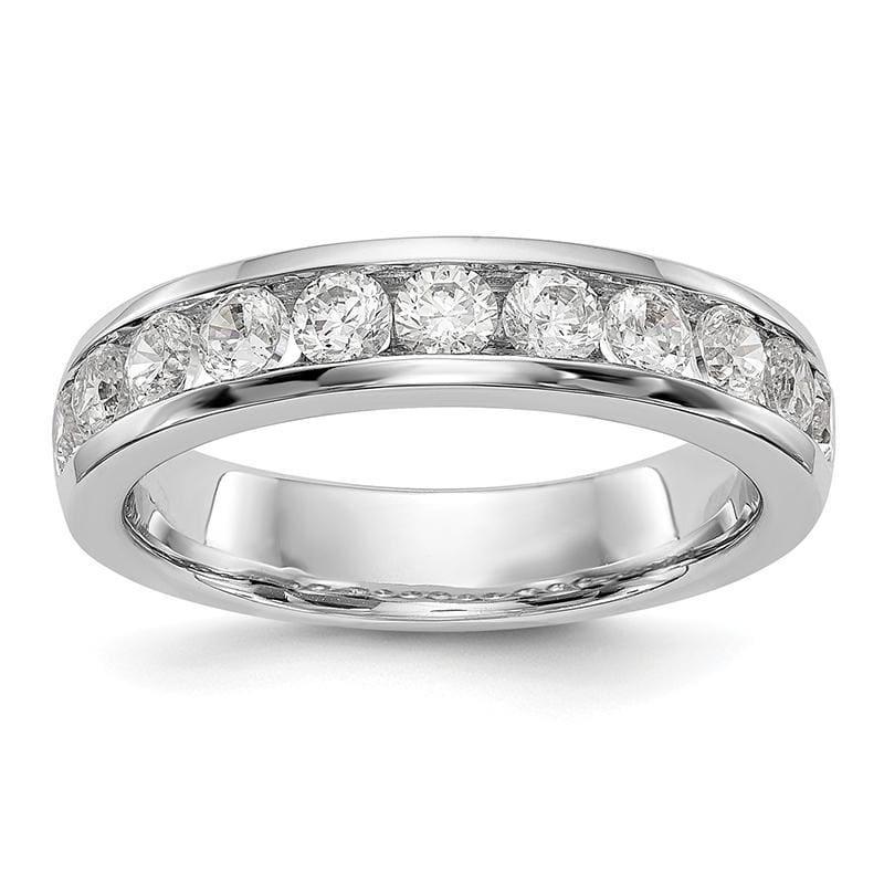 14K White Gold 11-Stone Diamond Channel Band - Seattle Gold Grillz