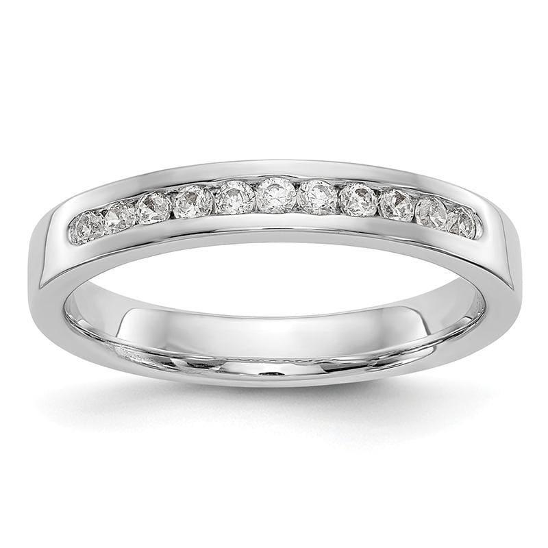 14K White Gold 11-Stone Diamond Channel Band - Seattle Gold Grillz