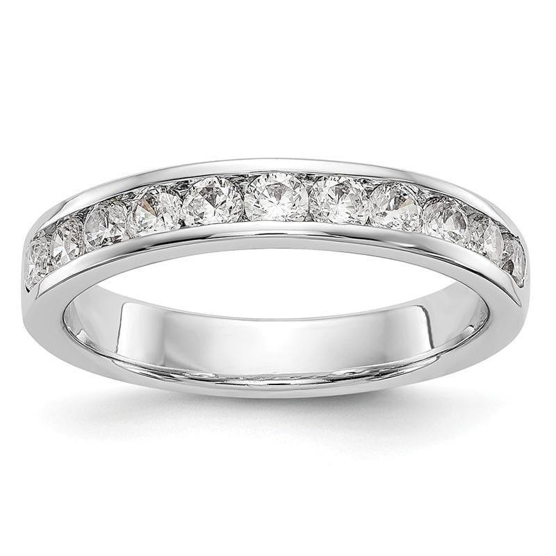 14K White Gold 11-Stone Diamond Channel Band - Seattle Gold Grillz