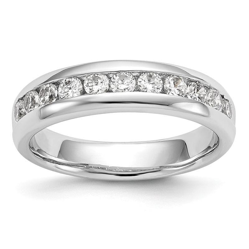 14K White Gold 11-Stone Diamond Channel Band - Seattle Gold Grillz