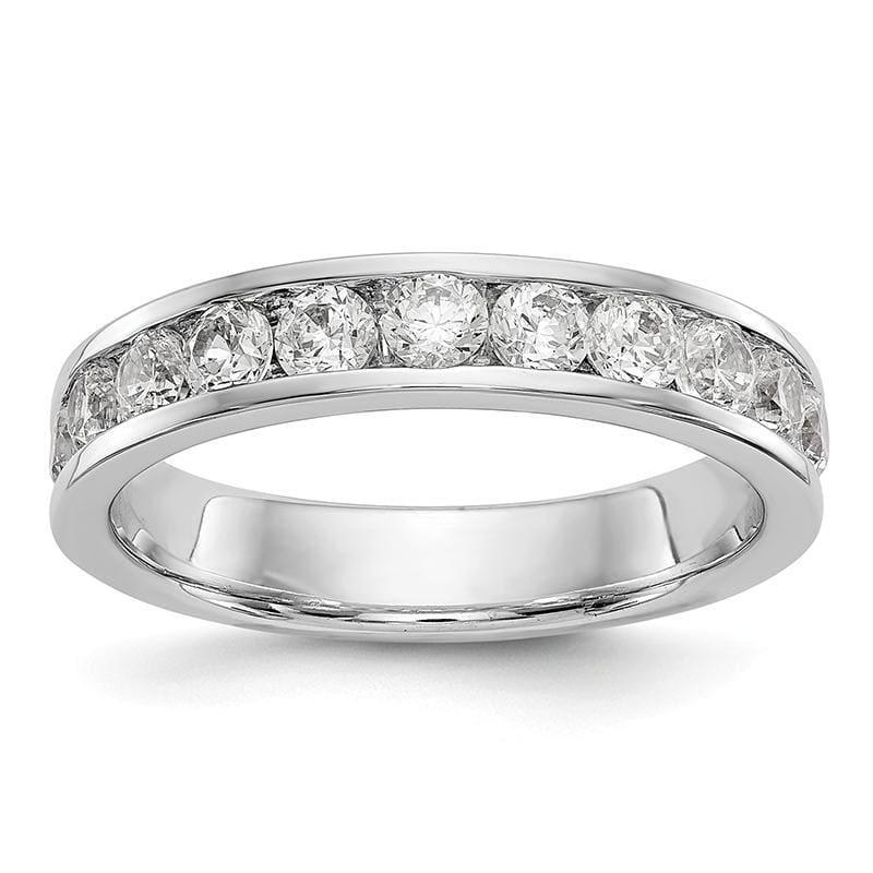 14K White Gold 11-Stone Diamond Channel Band - Seattle Gold Grillz