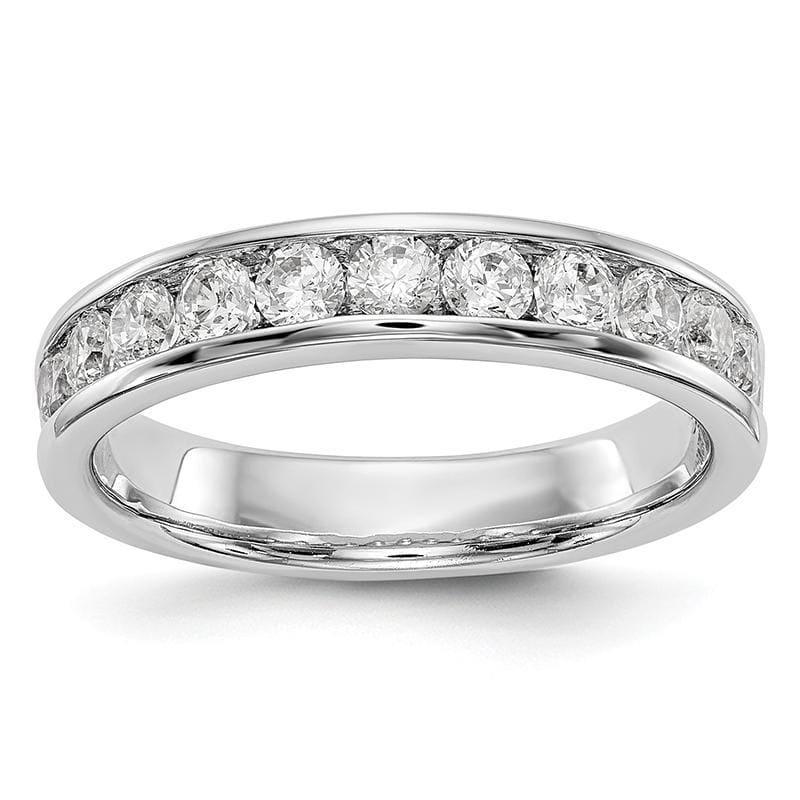 14K White Gold 11-Stone Diamond Channel Band - Seattle Gold Grillz