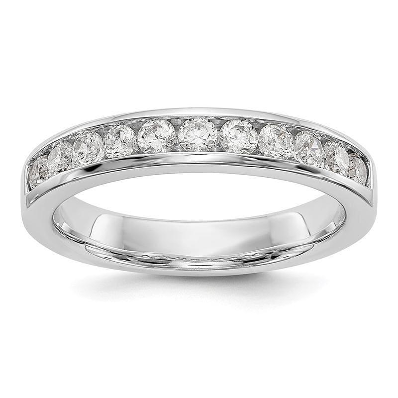 14K White Gold 11-Stone Diamond Channel Band - Seattle Gold Grillz