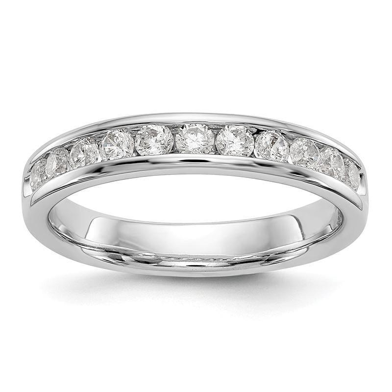 14K White Gold 11-Stone Diamond Channel Band - Seattle Gold Grillz