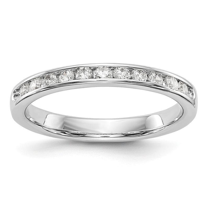 14K White Gold 11-Stone Diamond Channel Band - Seattle Gold Grillz