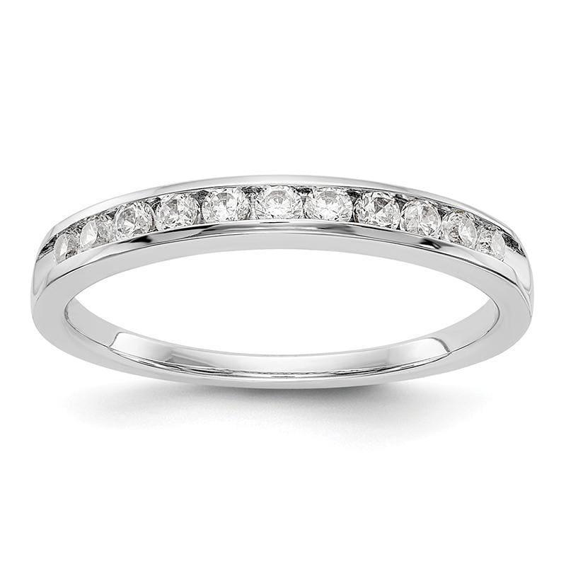 14K White Gold 11-Stone Diamond Channel Band Mounting - Seattle Gold Grillz