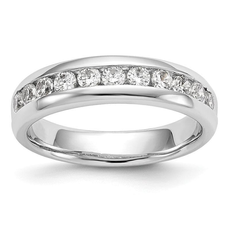 14K White Gold 11-Stone Diamond Channel Band Mounting - Seattle Gold Grillz