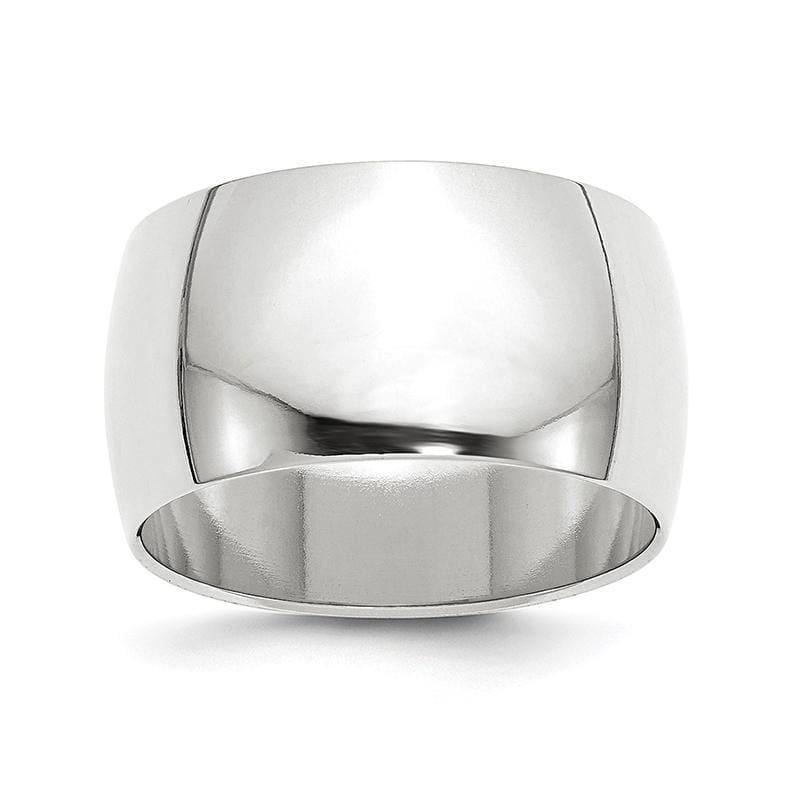 14K White Gold 12mm Half Round Band - Seattle Gold Grillz
