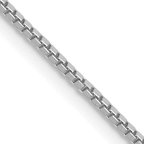 14k White Gold 1mm Box Chain - Seattle Gold Grillz