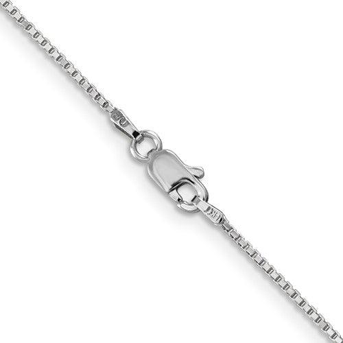 14k White Gold 1mm Box Chain - Seattle Gold Grillz