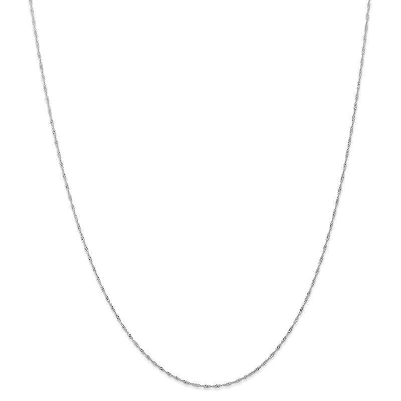 14k White Gold 1mm Carded Singapore Chain - Seattle Gold Grillz