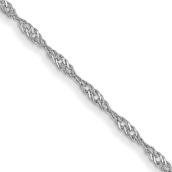 14k White Gold 1mm Carded Singapore Chain - Seattle Gold Grillz