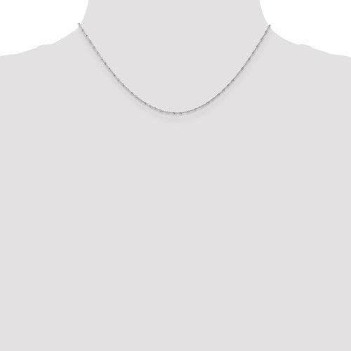 14k White Gold 1mm Carded Singapore Chain - Seattle Gold Grillz