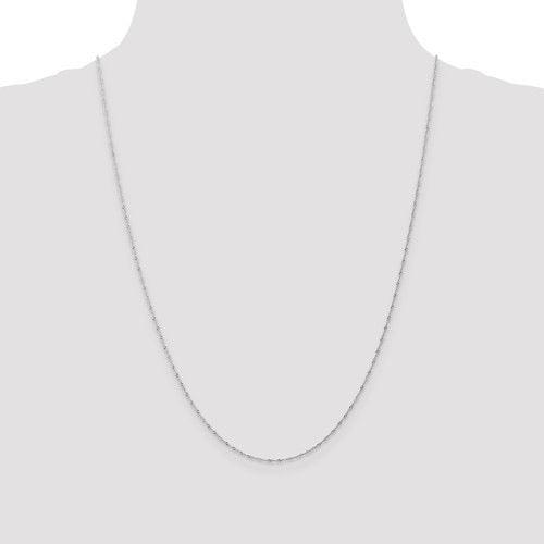14k White Gold 1mm Carded Singapore Chain - Seattle Gold Grillz