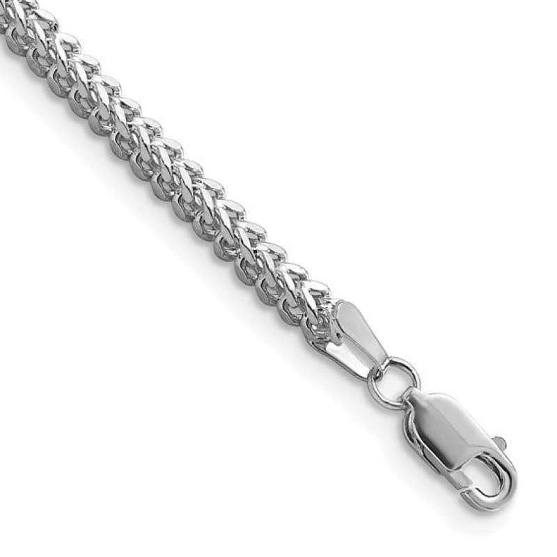 14k White Gold 2.3mm Franco Bracelet - Seattle Gold Grillz