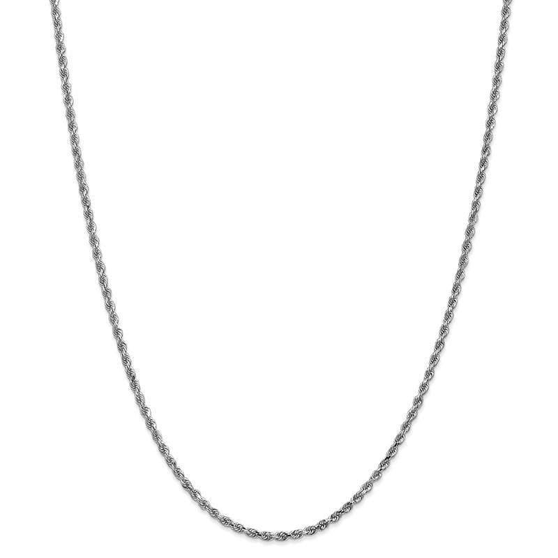 14k White Gold 2.5mm Diamond Cut Rope Chain - Seattle Gold Grillz