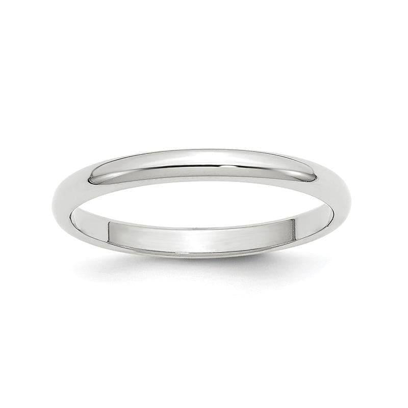 14K White Gold 2.5mm Half Round Band - Seattle Gold Grillz