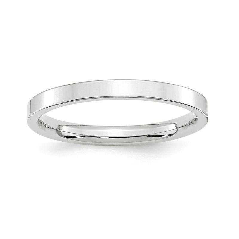 14K White Gold 2.5mm Standard Flat Comfort Fit Band - Seattle Gold Grillz