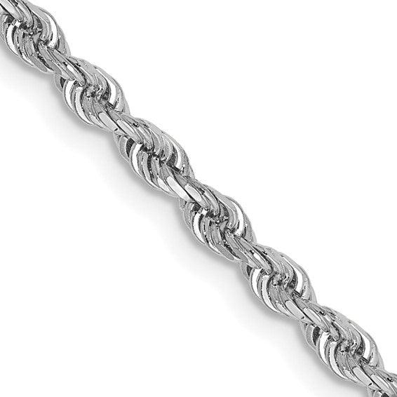 14k White Gold 2.75mm Diamond Cut Quadruple Rope Chain - Seattle Gold Grillz