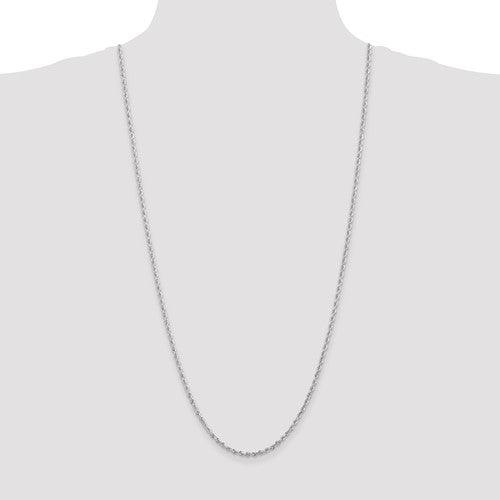 14k White Gold 2.75mm Diamond Cut Quadruple Rope Chain - Seattle Gold Grillz
