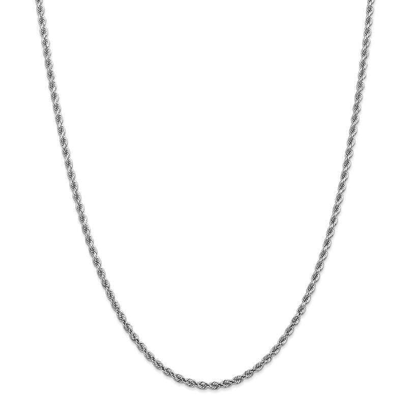 14k White Gold 2.75mm Diamond-cut Rope Chain - Seattle Gold Grillz