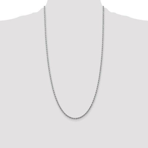 14k White Gold 2.75mm Diamond-cut Rope Chain - Seattle Gold Grillz